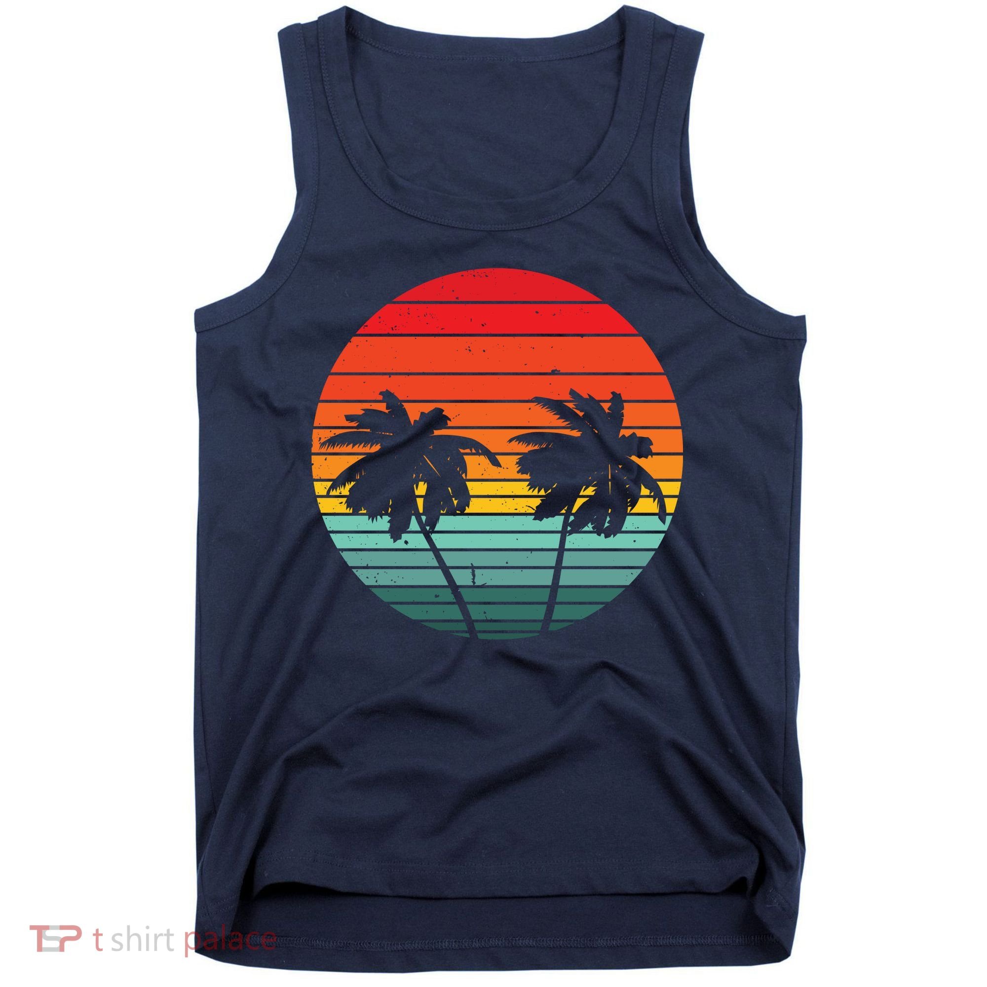 Summer Retro Tropical Sunset Tank Top