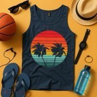 Summer Retro Tropical Sunset Tank Top thumb 4