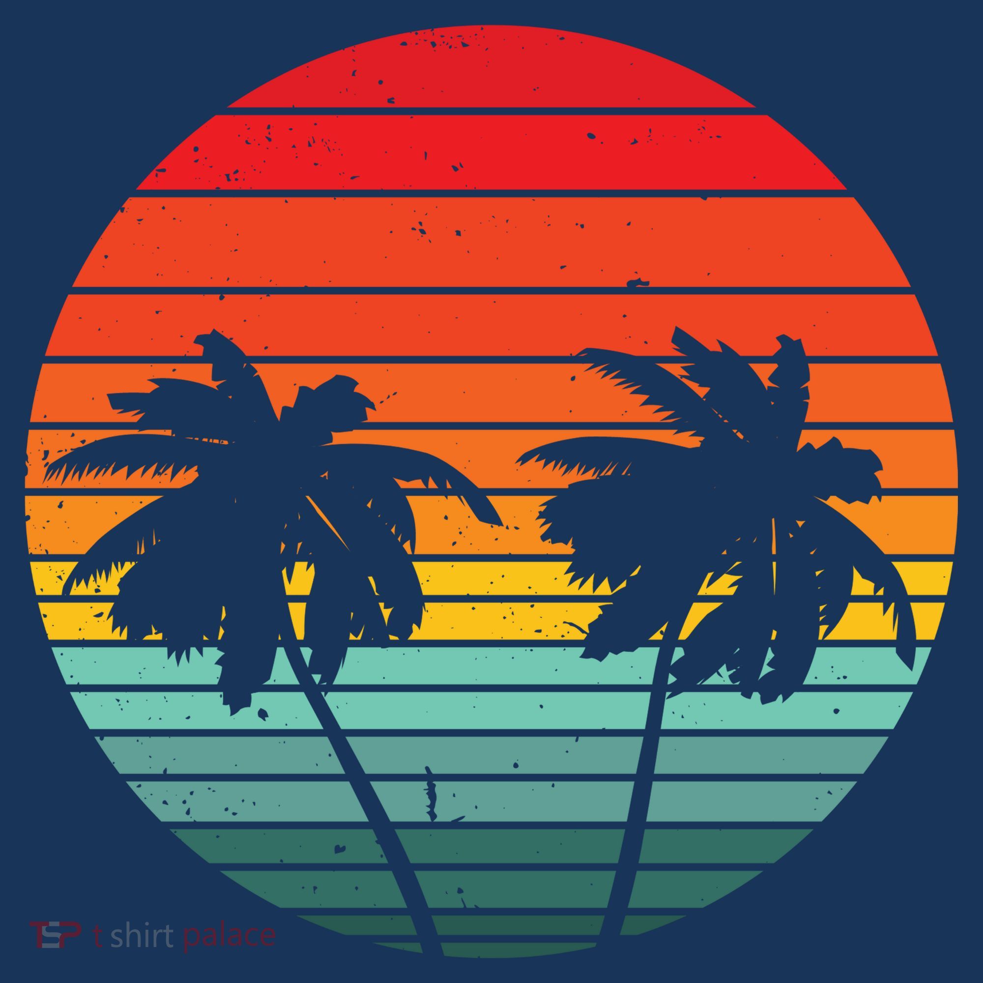 Summer Retro Tropical Sunset Tank Top