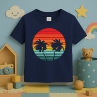 Summer Retro Tropical Sunset Toddler T-Shirt thumb 3
