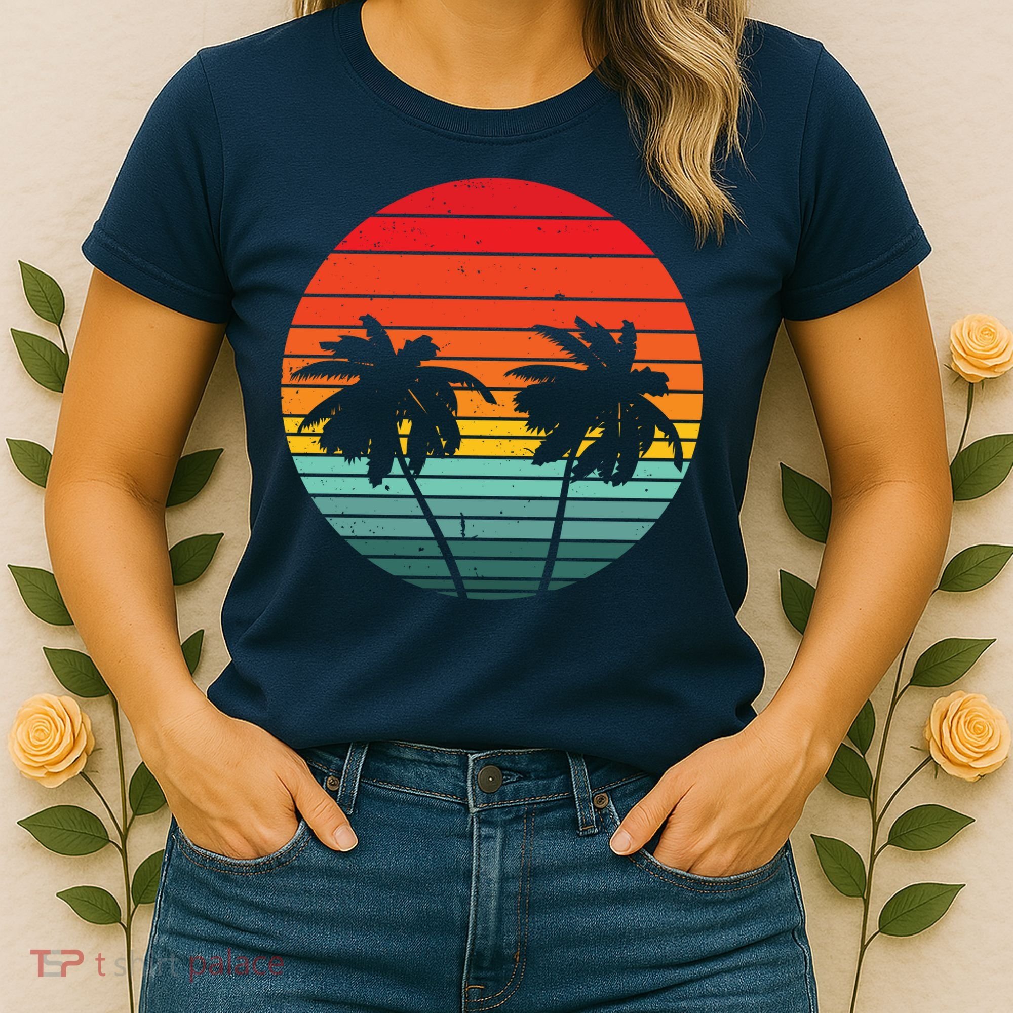 Summer Retro Tropical Sunset Women's T-Shirt