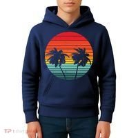 Summer Retro Tropical Sunset Kids Hoodie thumb 4