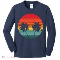 Summer Retro Tropical Sunset Kids Long Sleeve Shirt thumb 0