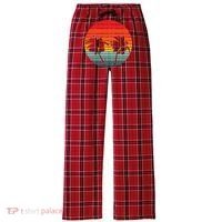 Summer Retro Tropical Sunset Women's Flannel Plaid Pajama Pants thumb 0
