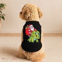 Santa Riding Triceratops Dinosaur Christmas Boys Xmas Squad Doggie Tank thumb 2