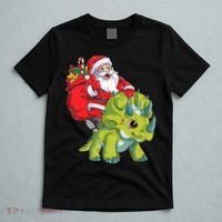Santa Riding Triceratops Dinosaur Christmas Boys Xmas Squad T-Shirt thumb 5
