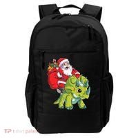 Santa Riding Triceratops Dinosaur Christmas Boys Xmas Squad Backpack thumb 0