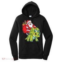 Santa Riding Triceratops Dinosaur Christmas Boys Xmas Squad Women's Hoodie thumb 0