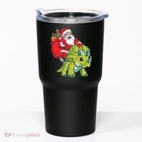 Santa Riding Triceratops Dinosaur Christmas Boys Xmas Squad Tumbler thumb 0