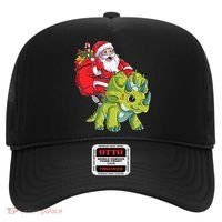Santa Riding Triceratops Dinosaur Christmas Boys Xmas Squad Hat thumb 0