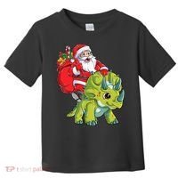 Santa Riding Triceratops Dinosaur Christmas Boys Xmas Squad Toddler T-Shirt thumb 0