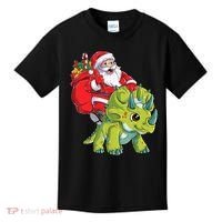 Santa Riding Triceratops Dinosaur Christmas Boys Xmas Squad Kids T-Shirt thumb 0
