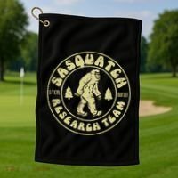 Sasquatch Research Team Funny Bigfoot Yeti Golf Towel thumb 1