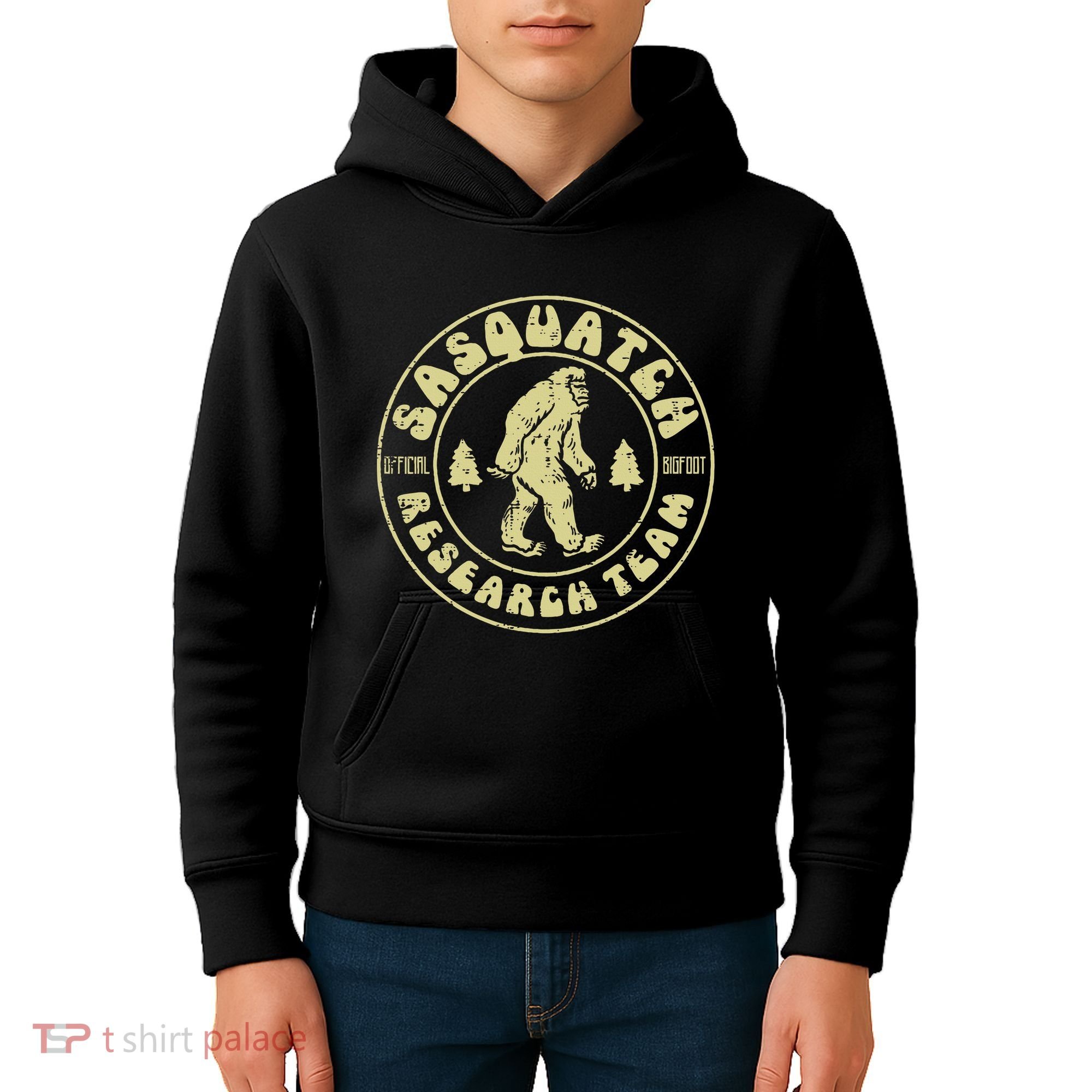 Sasquatch Research Team Funny Bigfoot Yeti Kids Hoodie