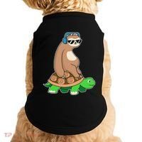 Sloth Riding Turtle Lazy Sloth Gift Doggie Tank thumb 0