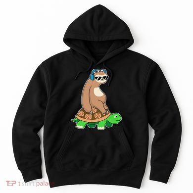 Sloth Riding Turtle Lazy Sloth Gift Hoodie
