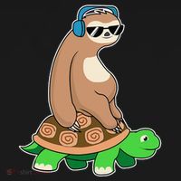 Sloth Riding Turtle Lazy Sloth Gift Long Sleeve Shirt thumb 2