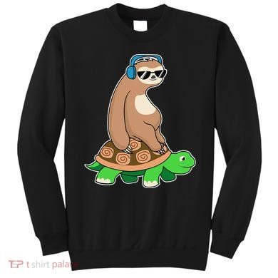 Sloth Riding Turtle Lazy Sloth Gift Sweatshirt