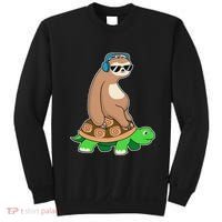 Sloth Riding Turtle Lazy Sloth Gift Sweatshirt thumb 0