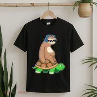 Sloth Riding Turtle Lazy Sloth Gift T-Shirt thumb 2