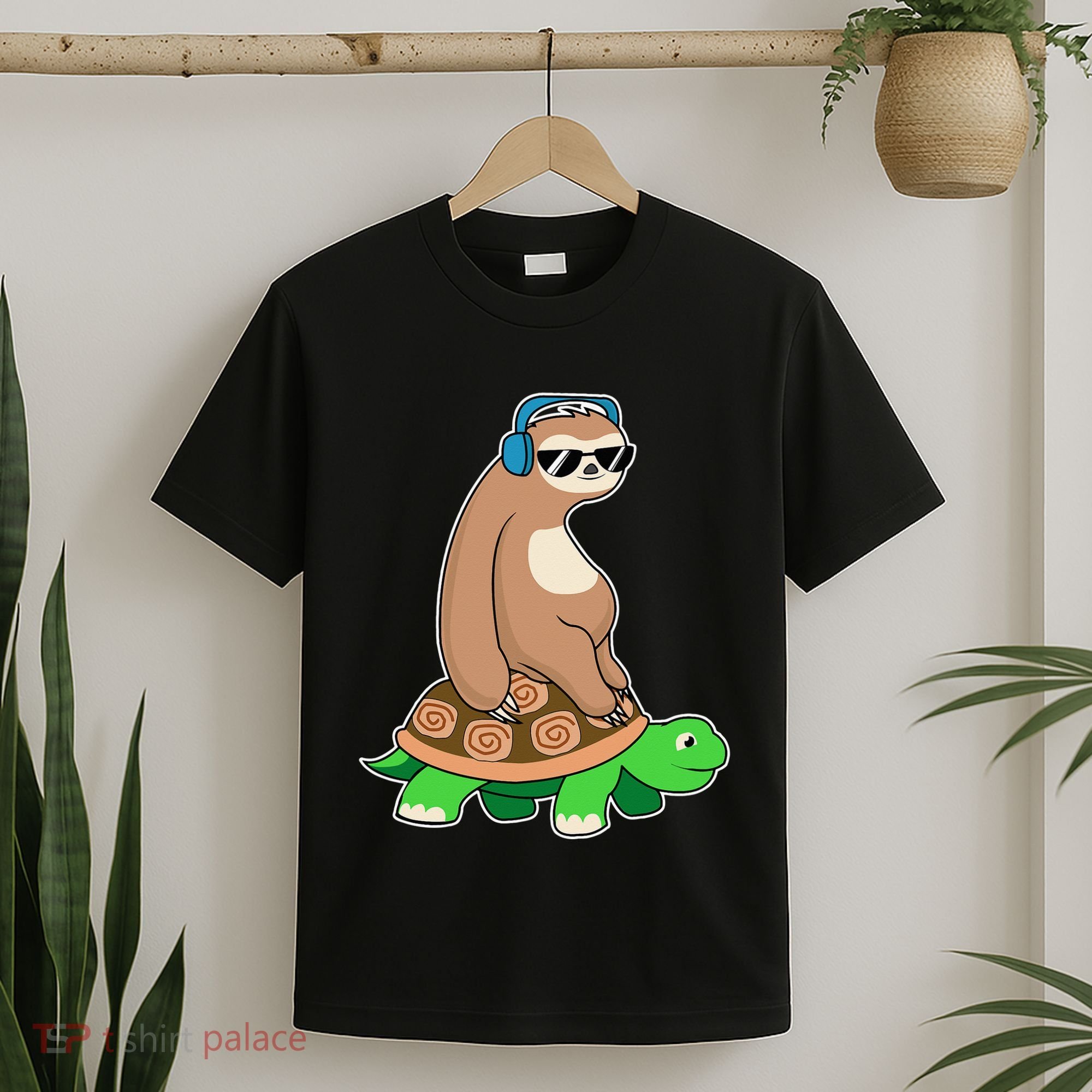 Sloth Riding Turtle Lazy Sloth Gift T-Shirt