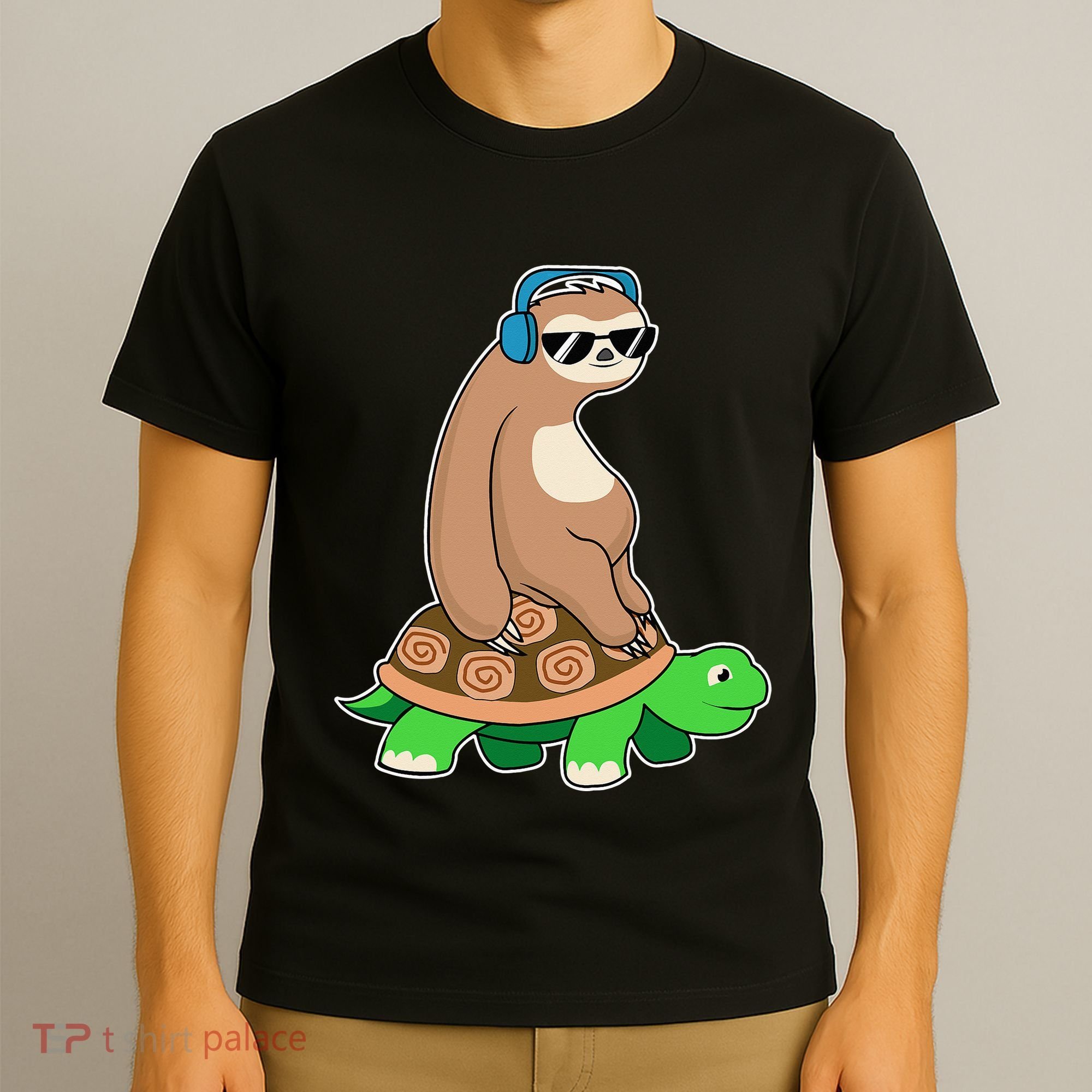 Sloth Riding Turtle Lazy Sloth Gift T-Shirt