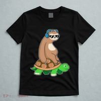Sloth Riding Turtle Lazy Sloth Gift T-Shirt thumb 5