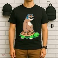 Sloth Riding Turtle Lazy Sloth Gift T-Shirt thumb 6