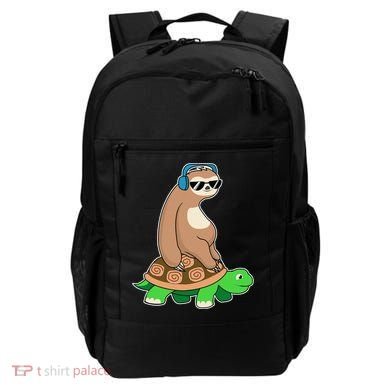 Sloth Riding Turtle Lazy Sloth Gift Backpack