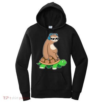 Sloth Riding Turtle Lazy Sloth Gift Women's Hoodie