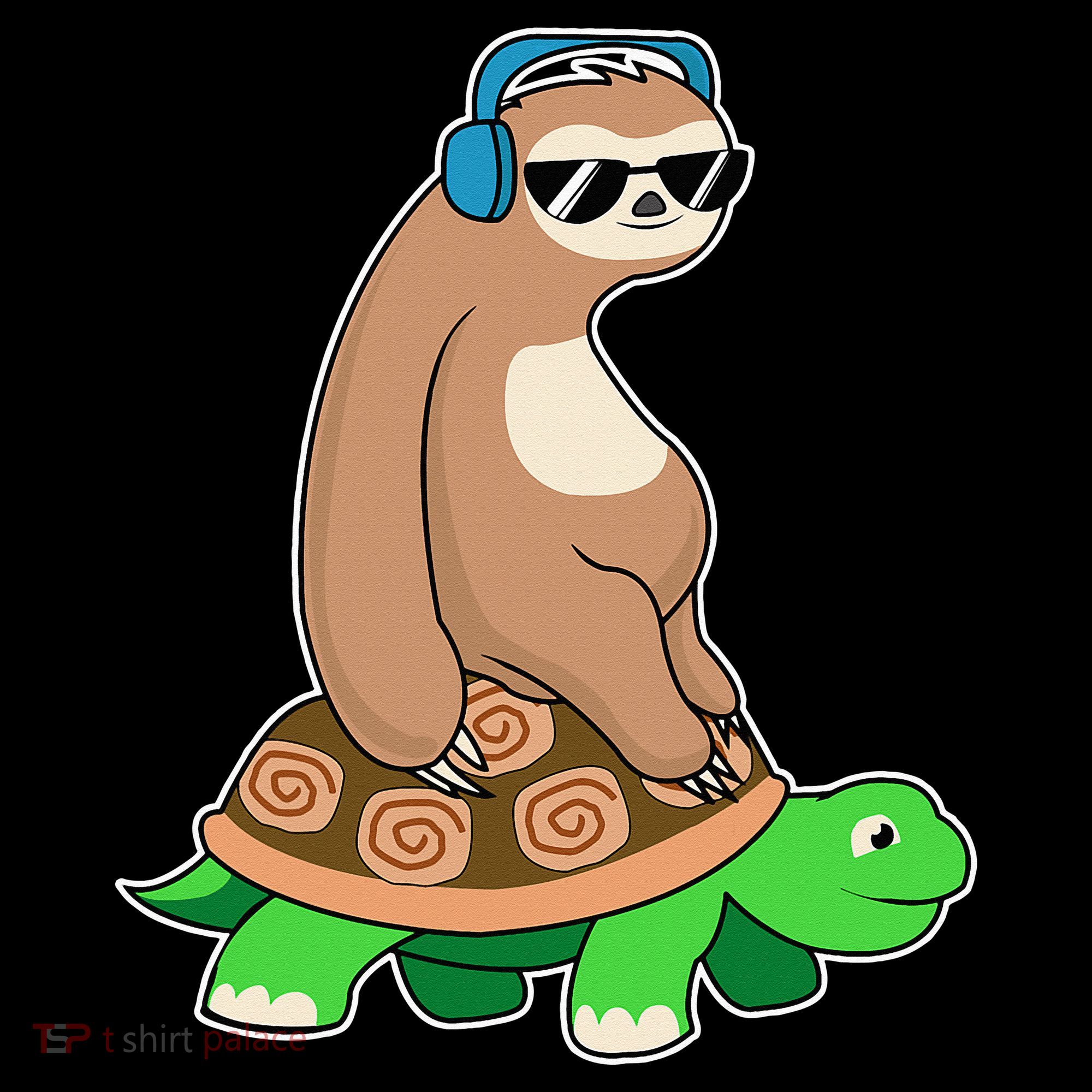 Sloth Riding Turtle Lazy Sloth Gift Women's Hoodie