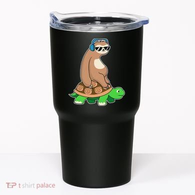 Sloth Riding Turtle Lazy Sloth Gift Tumbler
