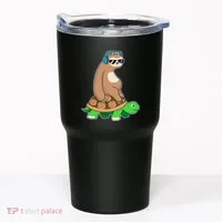 Sloth Riding Turtle Lazy Sloth Gift Tumbler thumb 0
