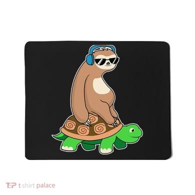 Sloth Riding Turtle Lazy Sloth Gift Mousepad