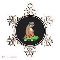 Sloth Riding Turtle Lazy Sloth Gift Ornament thumb 0