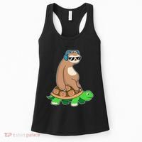 Sloth Riding Turtle Lazy Sloth Gift Women's Tank Top thumb 0