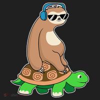 Sloth Riding Turtle Lazy Sloth Gift Hat thumb 2
