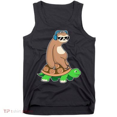 Sloth Riding Turtle Lazy Sloth Gift Tank Top