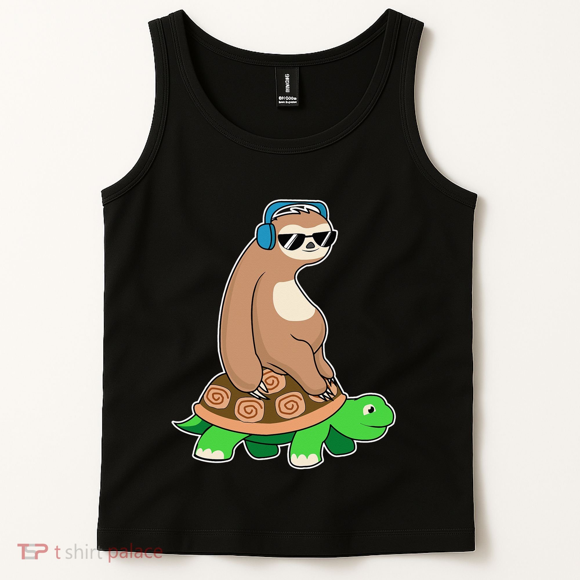 Sloth Riding Turtle Lazy Sloth Gift Tank Top