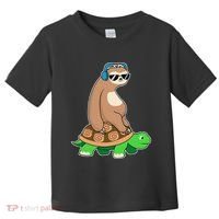 Sloth Riding Turtle Lazy Sloth Gift Toddler T-Shirt thumb 0