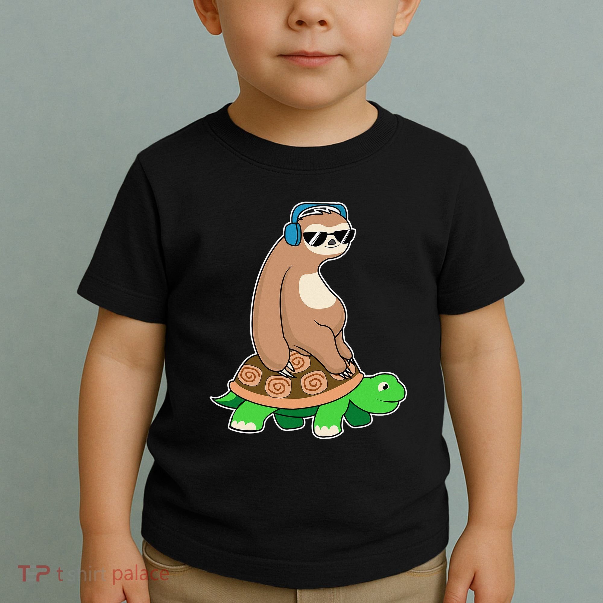 Sloth Riding Turtle Lazy Sloth Gift Toddler T-Shirt
