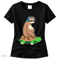Sloth Riding Turtle Lazy Sloth Gift Women's T-Shirt thumb 0