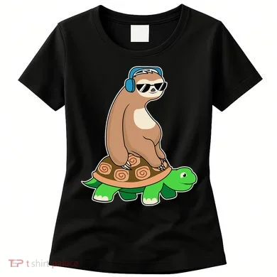 Sloth Riding Turtle Lazy Sloth Gift Women's T-Shirt