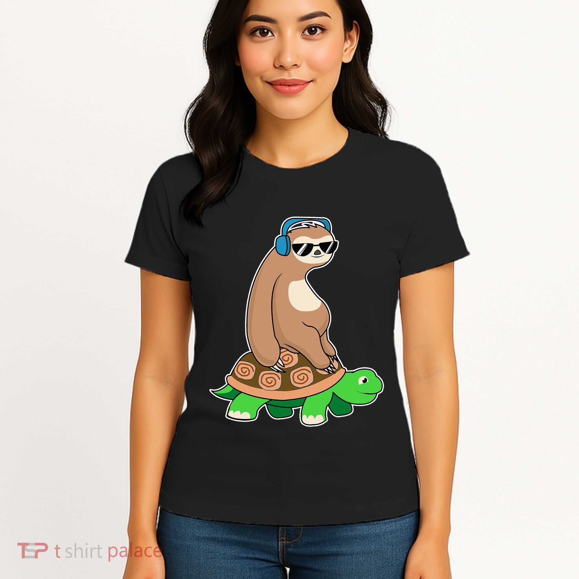 Sloth Riding Turtle Lazy Sloth Gift Women's T-Shirt