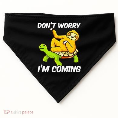 Sloth Riding Turtle Tortoise Sloth Lovers USA-Made Doggie Bandana