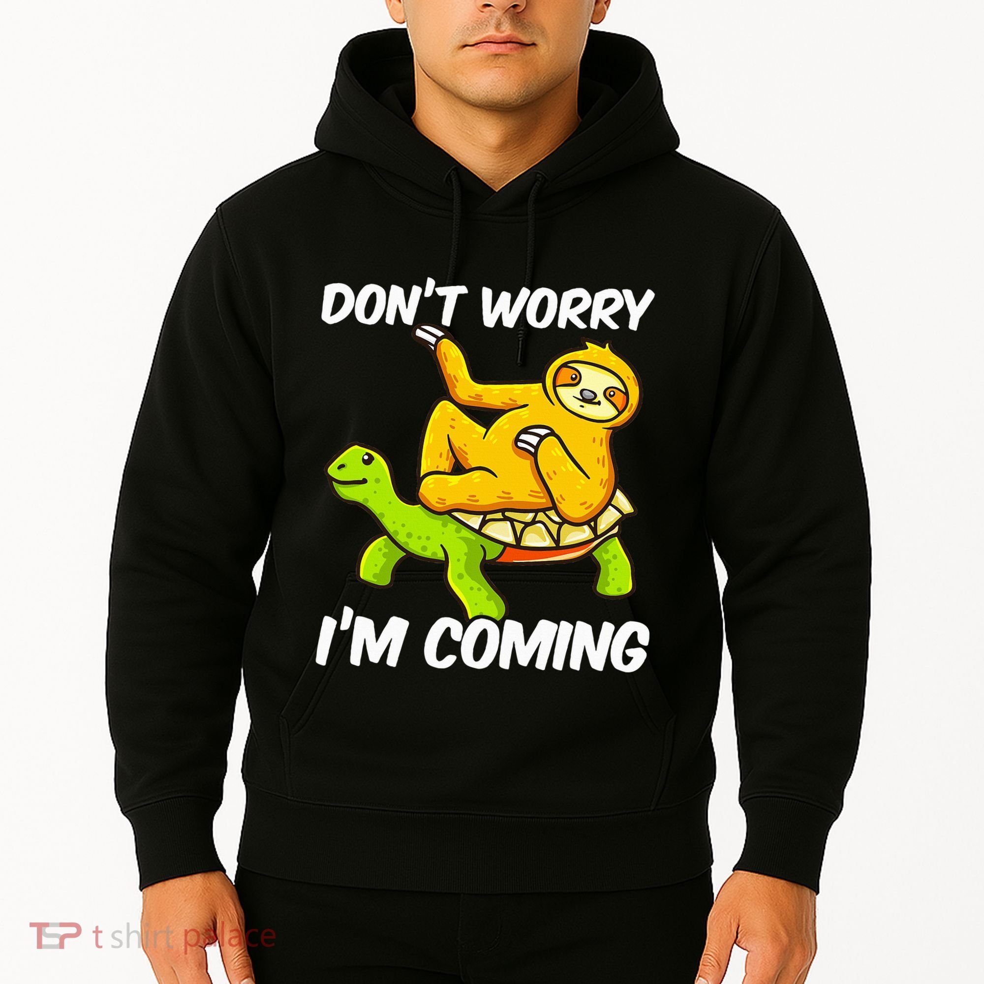 Sloth Riding Turtle Tortoise Sloth Lovers Hoodie