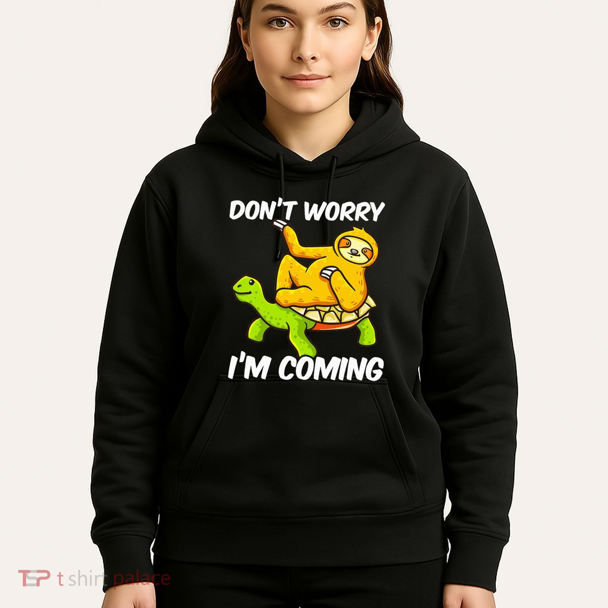 Sloth Riding Turtle Tortoise Sloth Lovers Hoodie