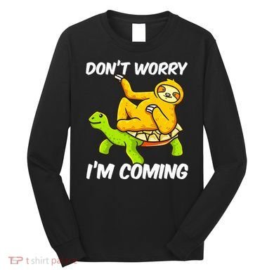 Sloth Riding Turtle Tortoise Sloth Lovers Long Sleeve Shirt