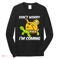 Sloth Riding Turtle Tortoise Sloth Lovers Long Sleeve Shirt thumb 0