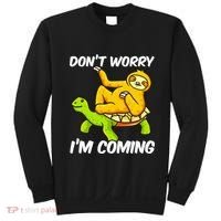 Sloth Riding Turtle Tortoise Sloth Lovers Sweatshirt thumb 0